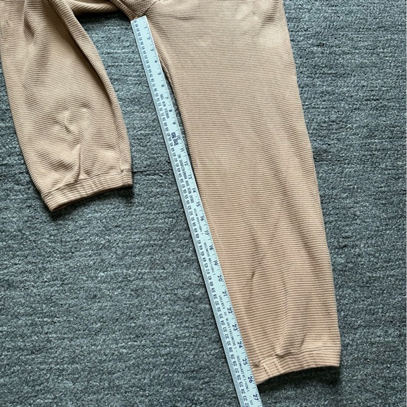 Reformation Pants Women Medium Tan Waffle Joggers Sweatpants Organic Cotton USA - Picture 13 of 15